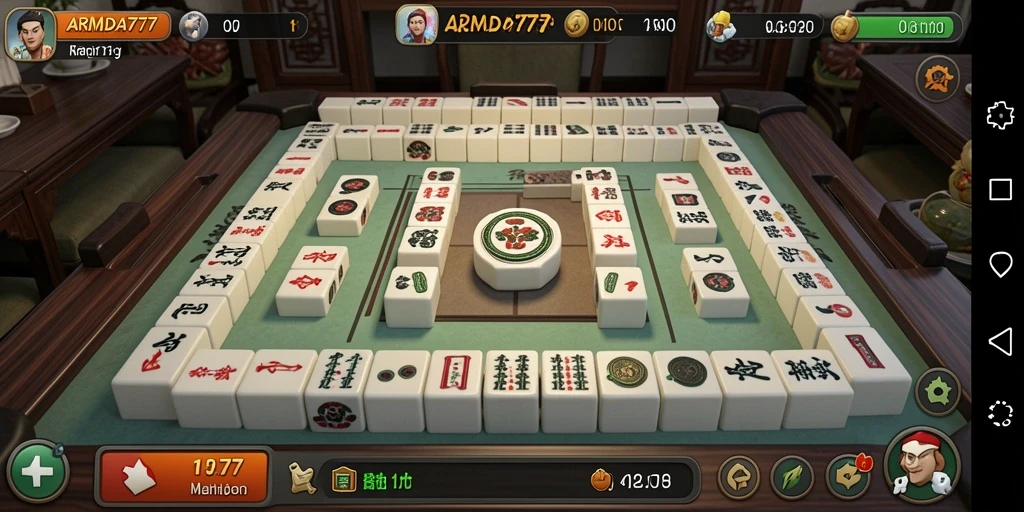 Tampilan gameplay Mahjong di ARMADA777 yang menarik dan seru.