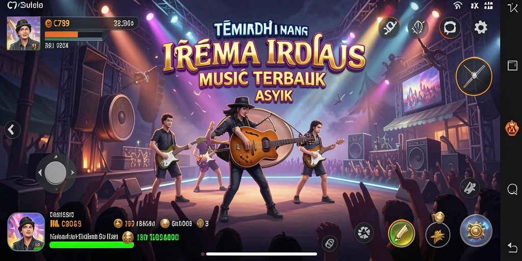 Tangkapan layar C789 yang menunjukkan gameplay musik interaktif.