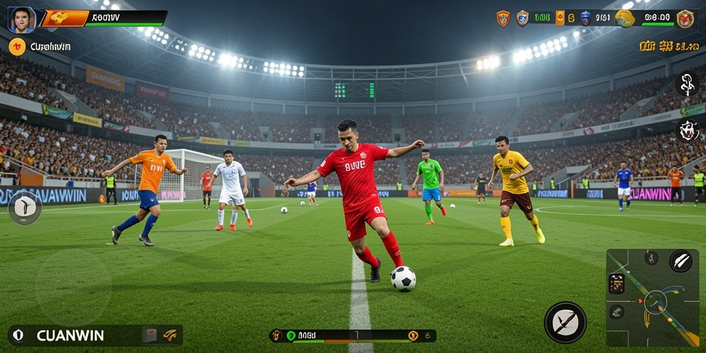 Tangkapan layar CUANWIN menampilkan aksi seru dari pertandingan sepak bola.