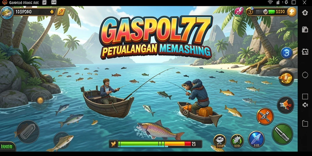 Tampilan gameplay penuh aksi saat menangkap ikan di GASPOL77.