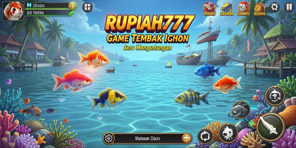 Tangkapan layar menunjukkan keseruan gameplay RUPIAH777 saat menembak ikan.