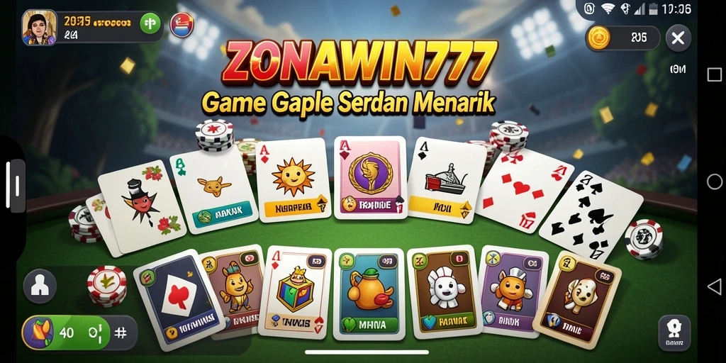 Screenshot menunjukkan gameplay seru Gaple di ZONAWIN777.